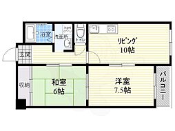 アイバレー新大阪 2LDKの間取図画像