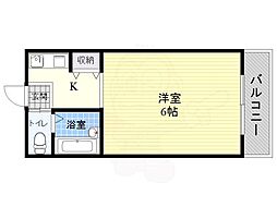 デュウェル東三国 1Kの間取図画像