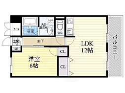 西中島東行マンション 1LDKの間取図画像