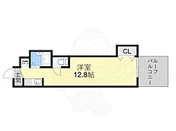 十三エステートハイツ ワンルームの間取図画像