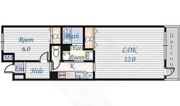 テレーズ神崎川 1LDKの間取図画像