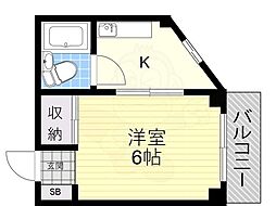 ハイツ豊新 1Kの間取図画像