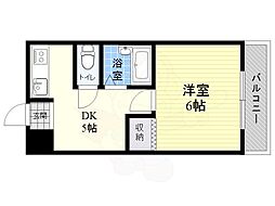 西淡路土井マンション 1DKの間取図画像