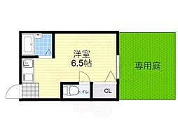 エリータ上新庄 1Kの間取図画像