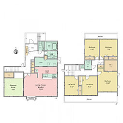京王相模原線 稲城駅 徒歩14分 6LDKの間取り