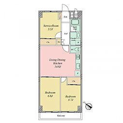 秀和代々木レジデンス 2SLDKの間取図画像