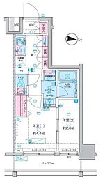 GENOVIA木場II 4階2Kの間取り