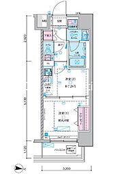 GENOVIA木場II 5階1DKの間取り