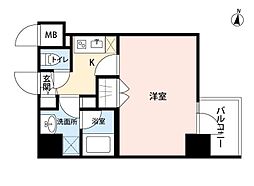 東京メトロ半蔵門線 住吉駅 徒歩9分の賃貸マンション 6階1Kの間取り