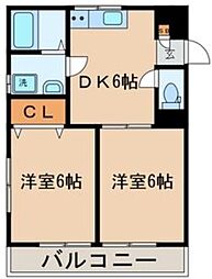 東京メトロ東西線 南砂町駅 徒歩6分の賃貸アパート 1階2DKの間取り