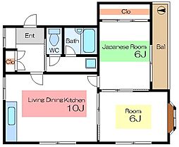 エクレールマンション1 2LDKの間取図画像