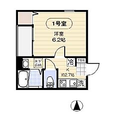 アイルグラン 1Kの間取図画像