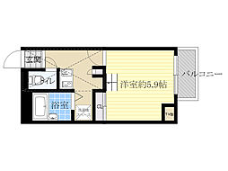 ティートゥリー 1階1Kの間取り