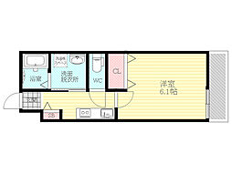リアコート下新庄 2階1Kの間取り