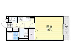 パセオ寿 1階1Kの間取り