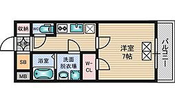 Osaka Metro御堂筋線 西中島南方駅 徒歩8分の賃貸マンション 3階1Kの間取り