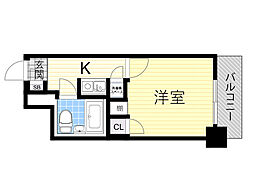 トーカン東淀川キャステール 8階1Kの間取り