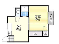 相寿荘 1DKの間取図画像