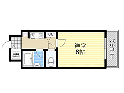 パラシオ塚本2 1Kの間取図画像