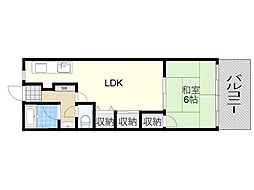 メゾン豊里 2LDKの間取図画像