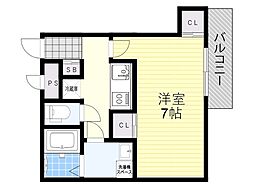 大阪市東淀川区柴島2丁目マンション 1Kの間取図画像