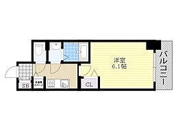 プレサンス新大阪ザ・シティ 1Kの間取図画像