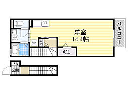 コーヴォベラフェスタ ワンルームの間取図画像