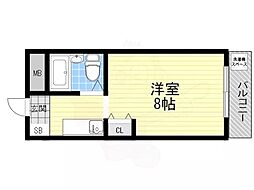 パイン吹田元町 1Kの間取図画像