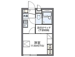 レオパレスアルカディア 1Kの間取図画像