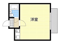 シャンクレール塚本 ワンルームの間取図画像