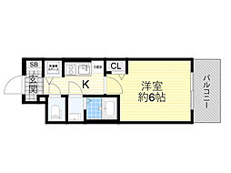 プレサンス新大阪ザ・シティ 1Kの間取図画像