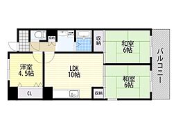 ジュネス・堤 3LDKの間取図画像