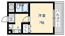 シャトレ下新庄 1Kの間取図画像