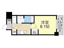 プレサンス新大阪ザ・シティ 1Kの間取図画像