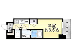 エスリードレジデンス ザ・グラン大阪ノア 1Kの間取図画像