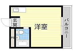プレアール上新庄3 ワンルームの間取図画像