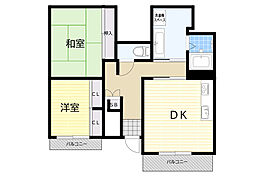 ハイツ西田 2DKの間取図画像