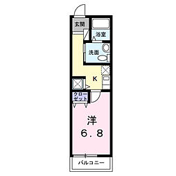 エフグレイス豊中南 1Kの間取図画像