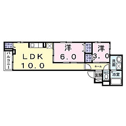 ヴィラ  オーブ - K 2LDKの間取図画像