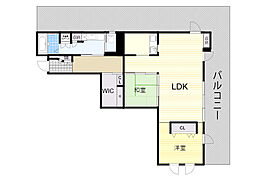 フローラルセントランド 1LDKの間取図画像