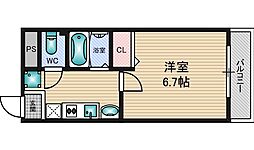フローライト新大阪 1Kの間取図画像