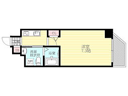 エグゼ新大阪南 1Kの間取図画像