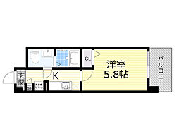 アーデン新大阪 1Kの間取図画像
