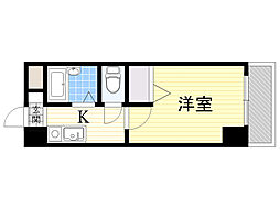 ノルデンハイム淡路D棟 1Kの間取図画像