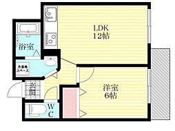 JMRレジデンス新大阪 1LDKの間取図画像