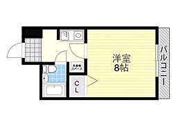 ミュゼ西淡路 1Kの間取図画像