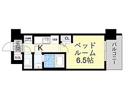 コンフォリア・リヴ淡路 1Kの間取図画像