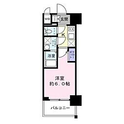 エスリード新大阪ザ・プレミアEAST 1Kの間取図画像
