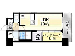 大阪市淀川区西宮原2丁目マンション 1LDKの間取図画像