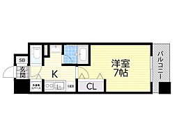 アーデン江坂 1Kの間取図画像